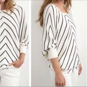 VELVET Scoop Neck Dolman Sleeve Stripe Knit Sweater Lightweight Women’s Large